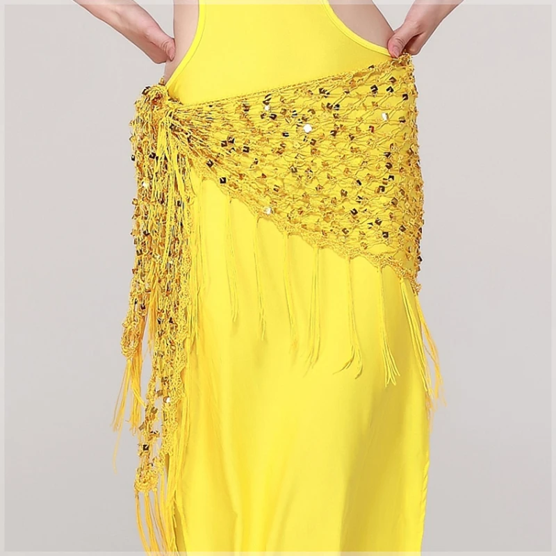 Аксессуар для танца живота Длинный эластичный треугольный пояс с кисточками