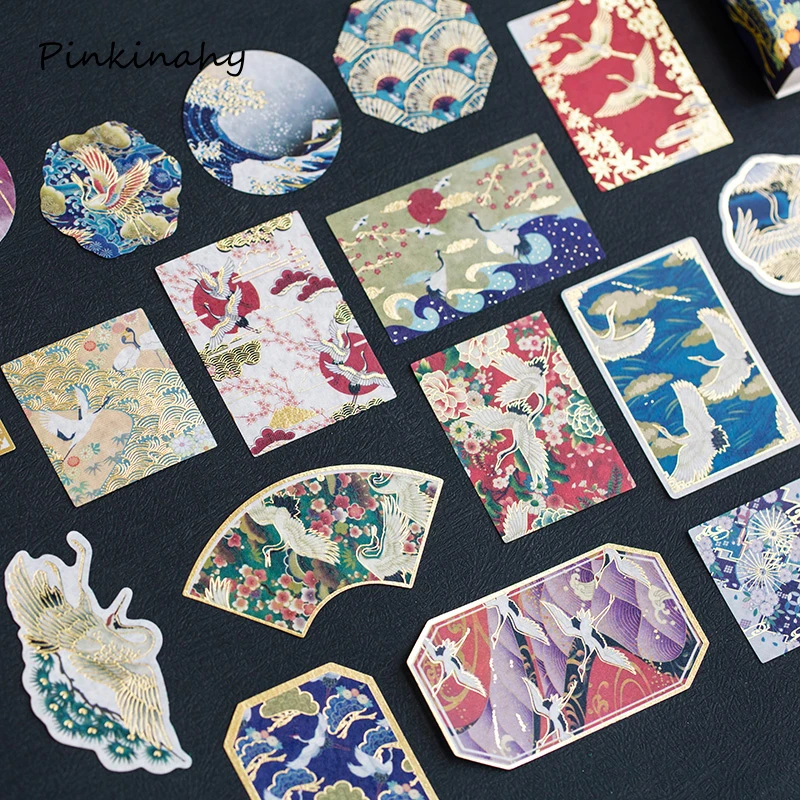 60 листов в японском ретро Стиль Sakura золочение Стикеры украшения дневник стиле