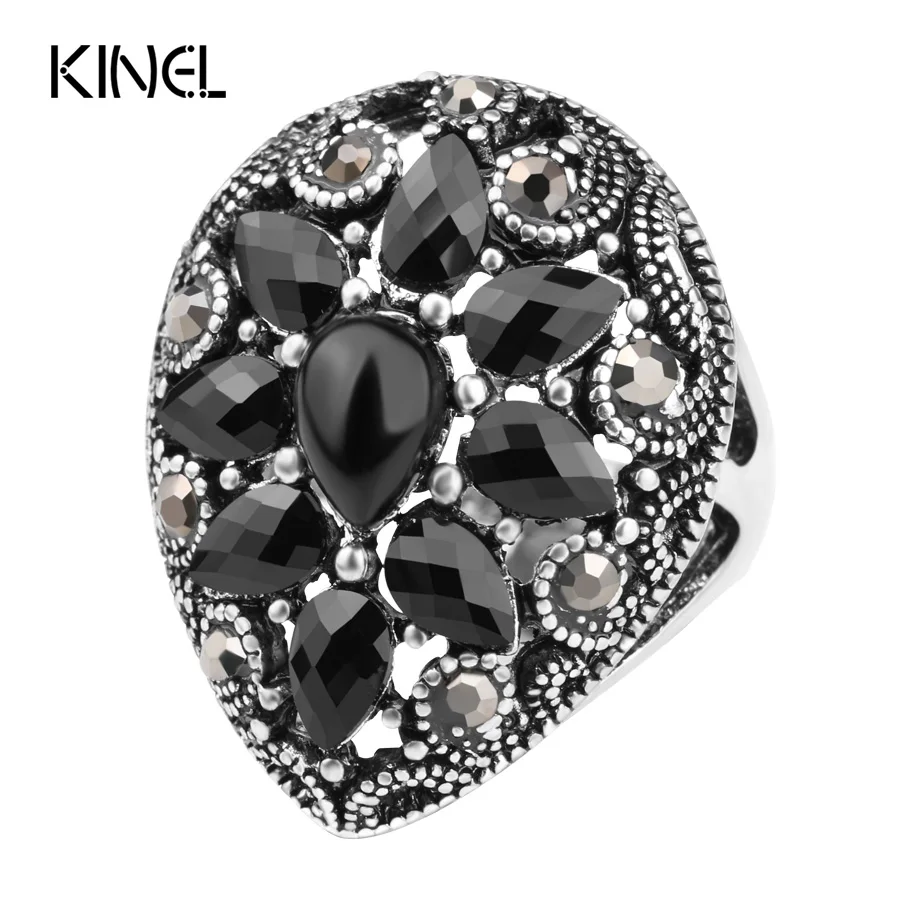 Винтажные кольца для женщин с вырезами в виде капли воды большие цветами