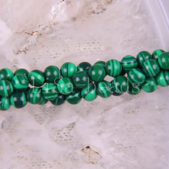 Бесплатная доставка Модные ювелирные изделия 4 мм зеленый малахитовый Круглый