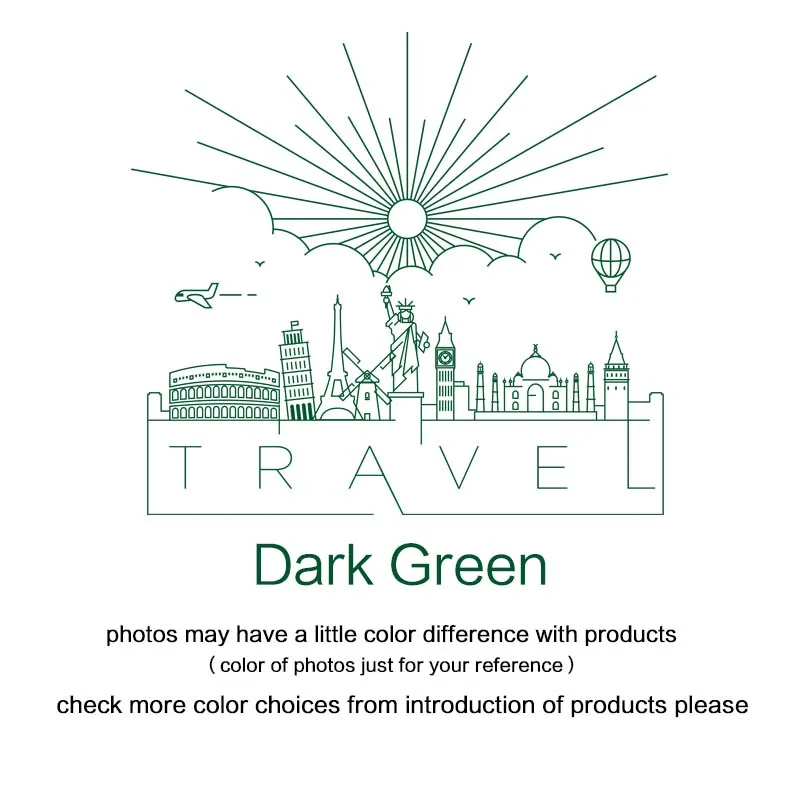 dark green Художественный дизайн, украшение для дома, наклейка на стену для путешествий, съемный домашний декор, креативные красивые наклейки - Цвет: dark green