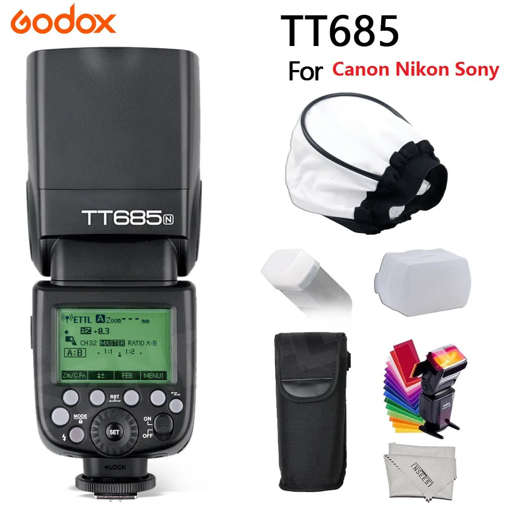 Вспышка Godox TT685 TT685C TT685N TT685S TT685F TT685O TTL HSS для камеры Canon Nikon Sony Fuji Olympus|Фотовспышки| |