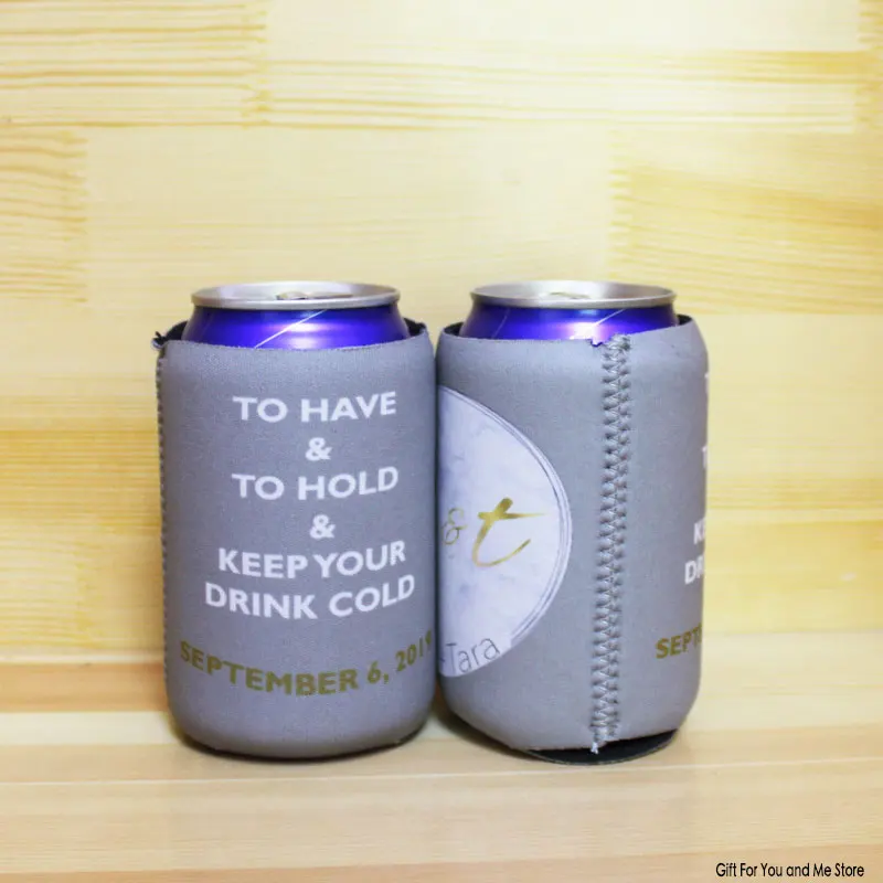 100 шт./лот складной холодильник для банок свадебный подарок индивидуальный принт