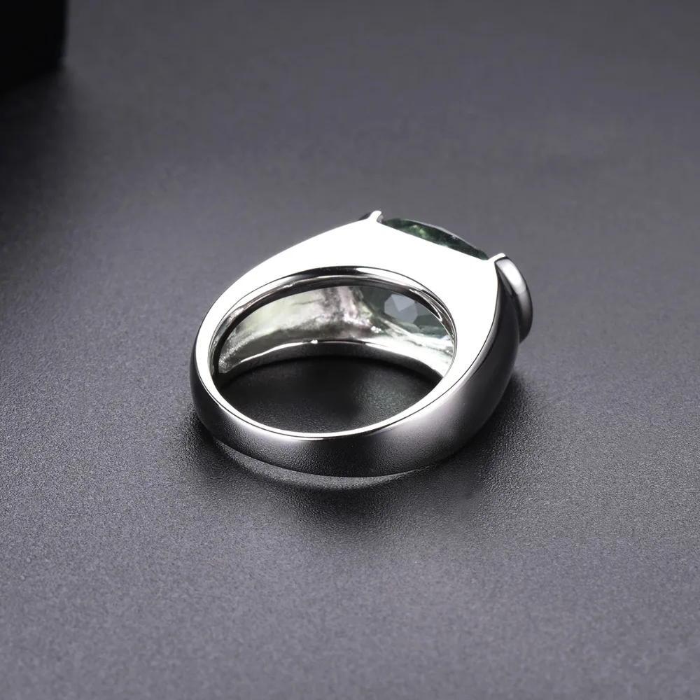 Hutang женское кольцо, 6.30ct, натуральный зеленый аметист, обручальные кольца, 925 пробы, серебро, драгоценный камень, изящное, элегантное, классическое ювелирное изделие, подарок