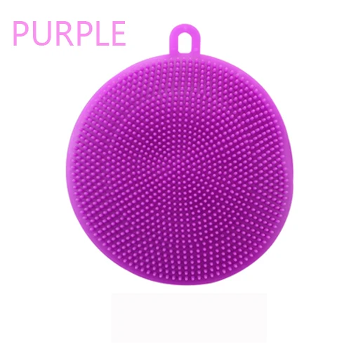 PURPLE Многофункциональное волшебное силиконовая тарелка, щетка для очистки губки горшок кастрюлю Моечные щетки Кухня бытовой очиститель топливной форсунки - Цвет: PURPLE