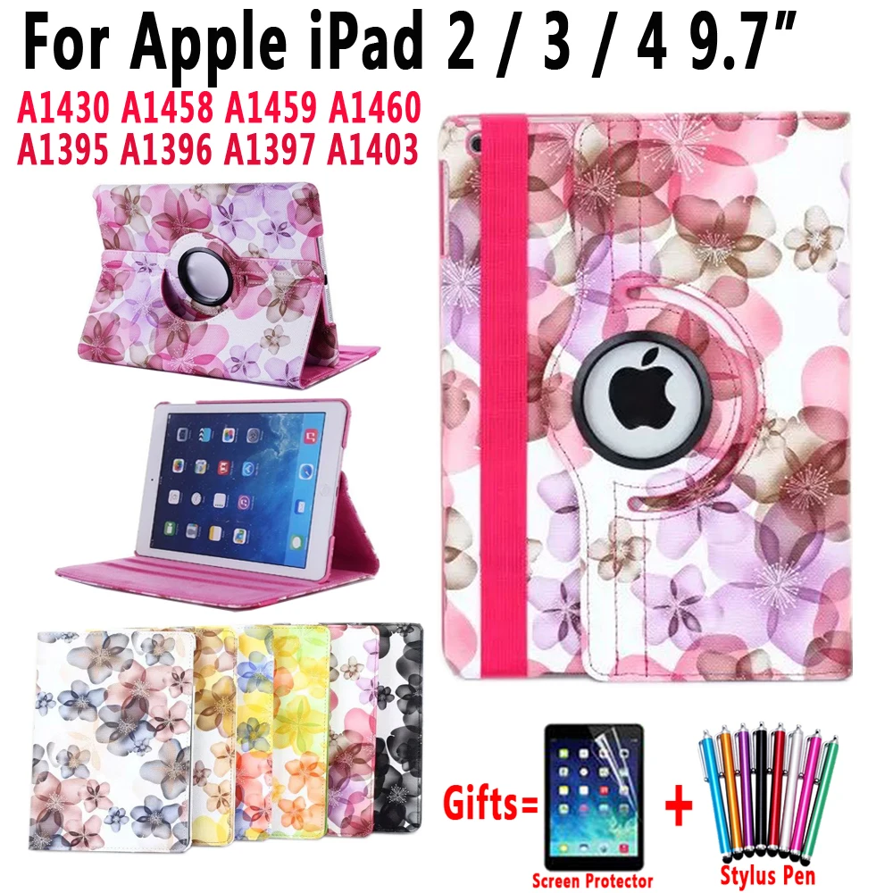 360 градусов вращающийся кожаный умный чехол для IPad 2 3 4 iPad2 iPad3 iPad4 9 7 A1460 A1458 A1459 A1430