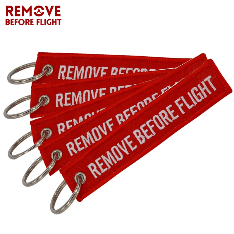 5PCS Remove Before Flight Car Key Chain Red Embroidery Aviation Gifts Keyring Key Tag Holder for Motorcycles Keychain chaveiro newest car keychain chaveiro para moto key chain car jewelry bijoux embroidery key holder chain keychain keyring keyfobs 2pcs