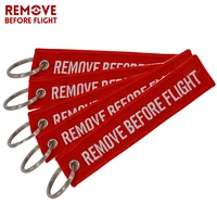5pcs remove before flight car key chain red embroidery aviation gifts keyring key tag holder for motorcycles keychain chaveiro