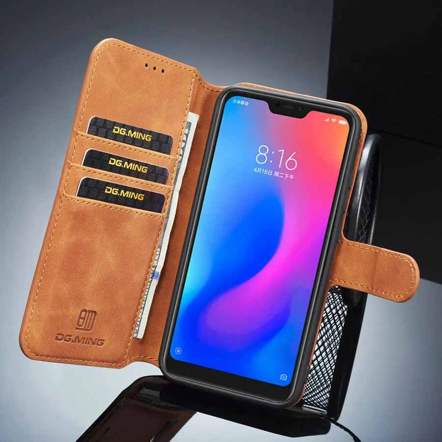 Откидной кожаный чехол DG.MING в стиле ретро для Redmi 8A 7A Note 7 8 Pro кошелек держатель