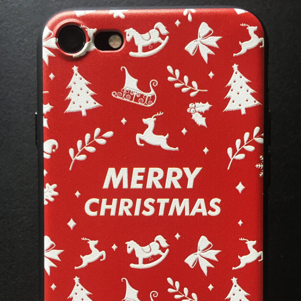 Silicone Merry Christmas case bag coque for iphone x 8 plus screen protector 5 5s se 7 7plus 6 6s mobile |