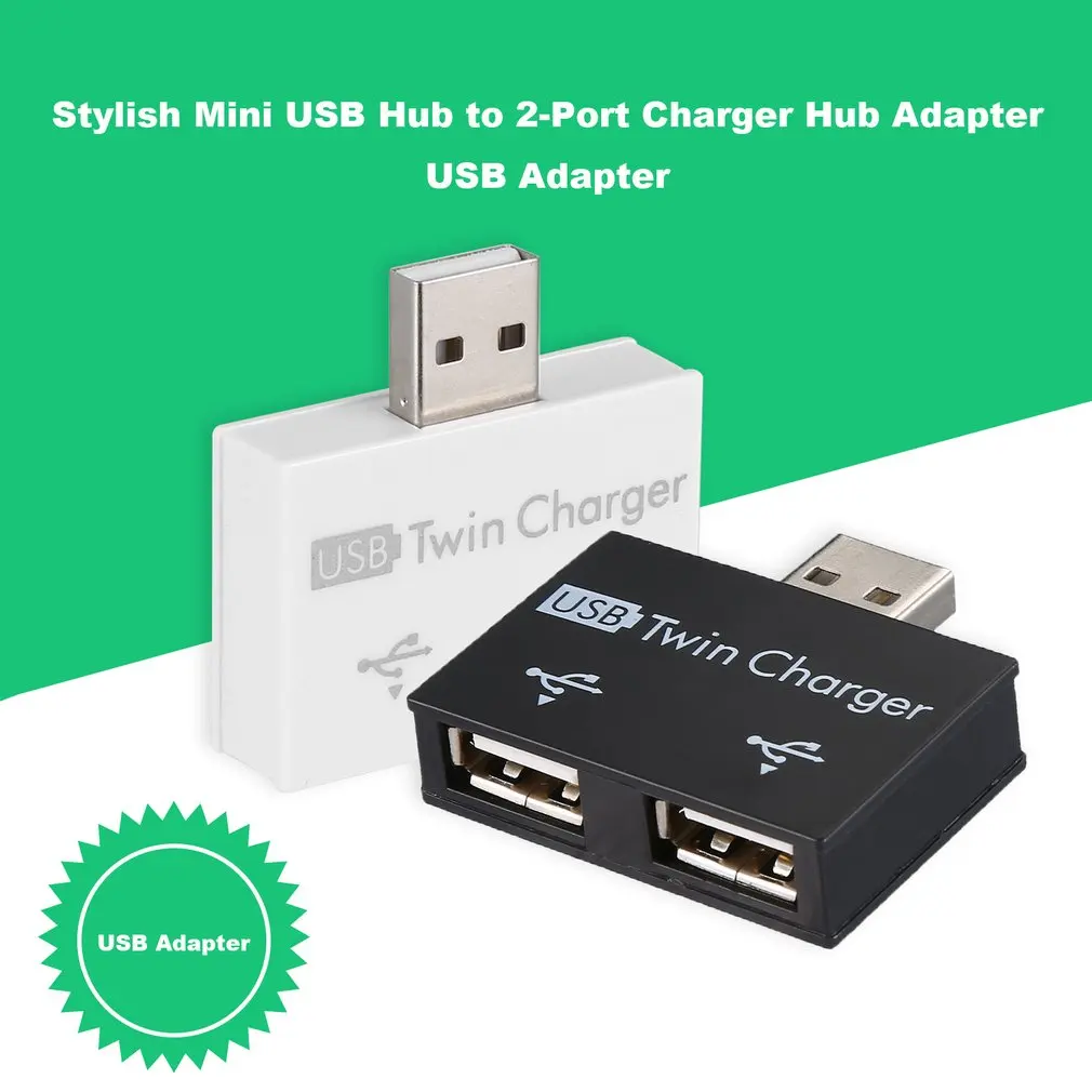 Мини usb-хаб на 2 порта зарядное устройство концентратор адаптер Горячая Продажа