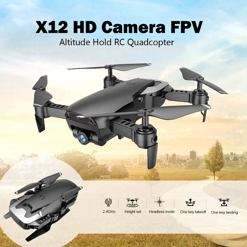 Teeggi X12 Радиоуправляемый Дрон с 2MP широкоугольным WiFi FPV камерой HD мини Дрон складной Квадрокоптер Вертолет VS VISUO XS809HW E58 игрушки