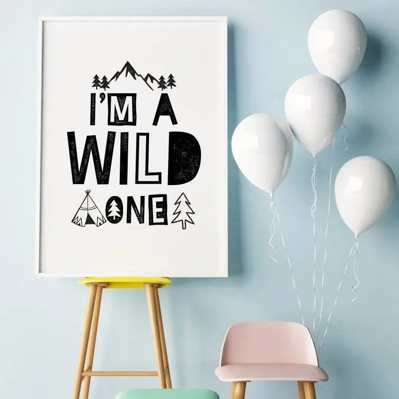 Милый кролик воздушный шар печать лама Прохладный мальчик постер для детской