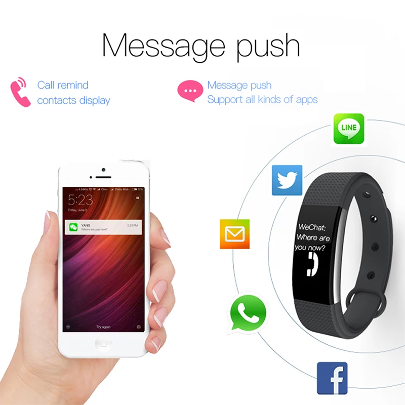 Умный Фитнес браслет Time Owner F1 приложение оповещение о звонке будильник монитор