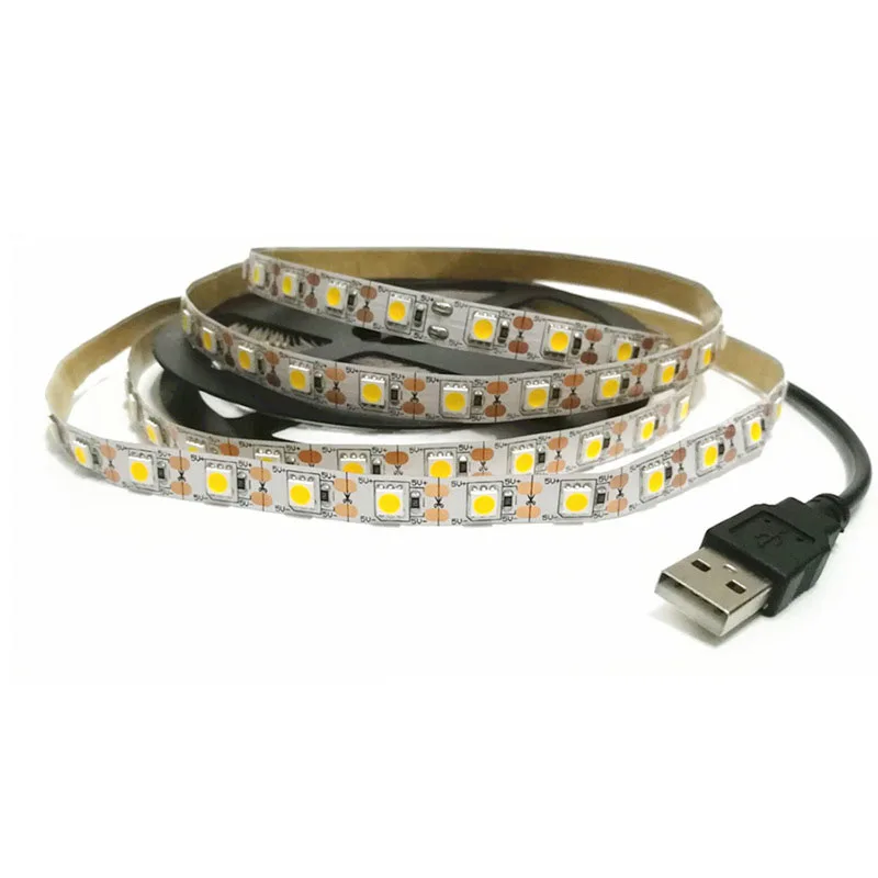 USB Светодиодная лента 5 в IP65 водонепроницаемый светильник SMD3528 50 см 1 м 2 3 4 RGB