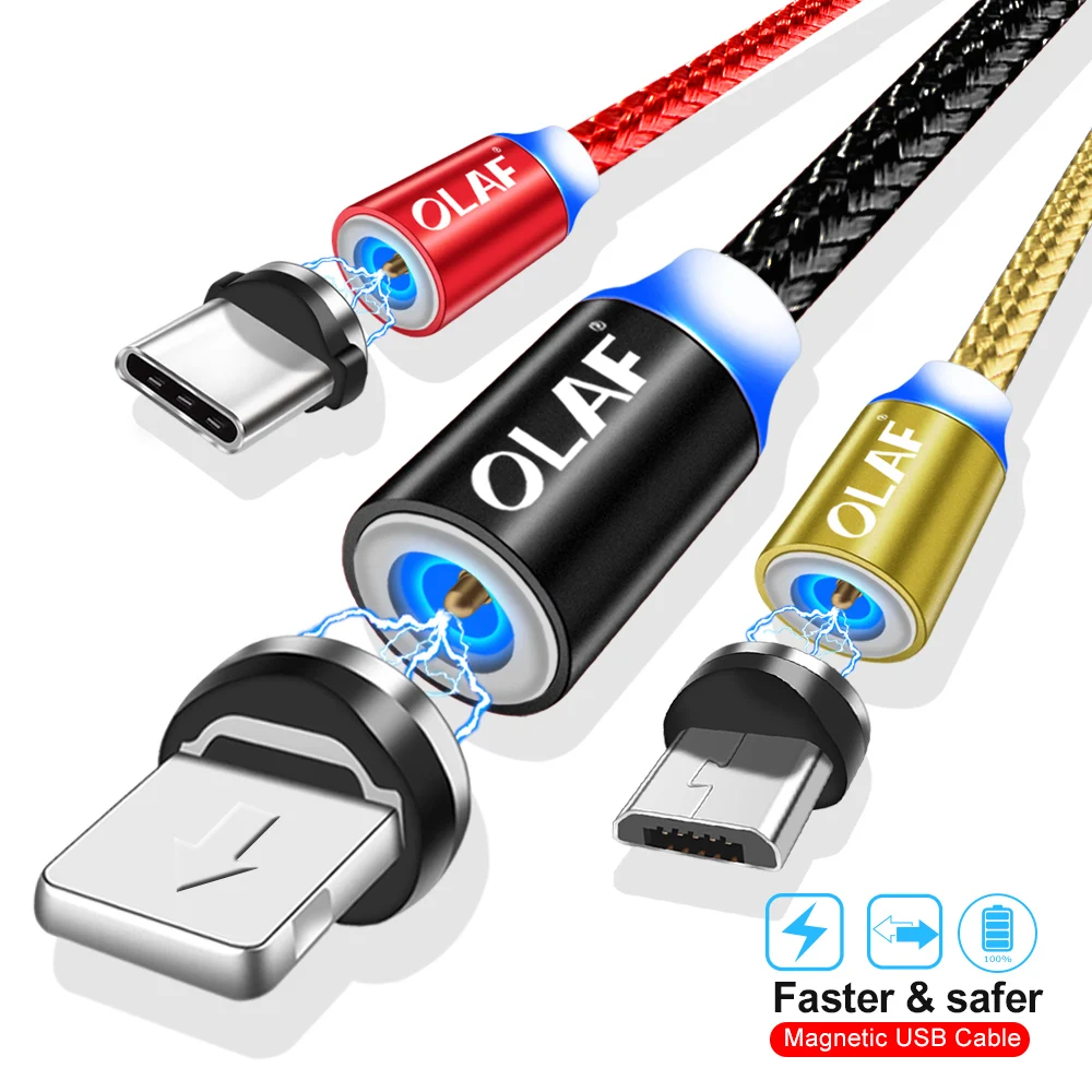 Магнитный usb-кабель Олаф для быстрой зарядки, кабель Micro USB type C, Магнитный зарядный кабель для мобильного телефона, usb шнур для iPhone X 7 samsung