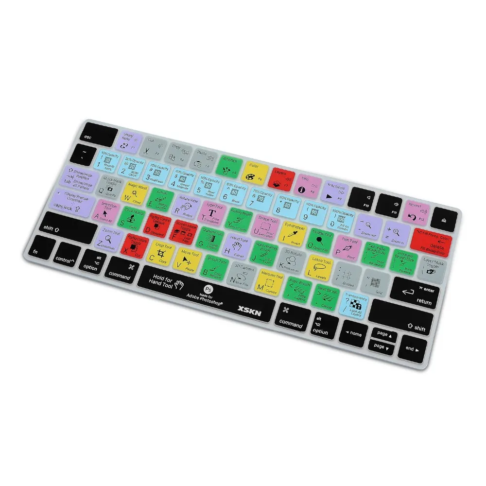 XSKN для клавиатуры Logic Pro X, для Apple iMac, волшебная клавиатура, логика, английские ярлыки, горячие клавиши, силиконовая смарт-наклейка