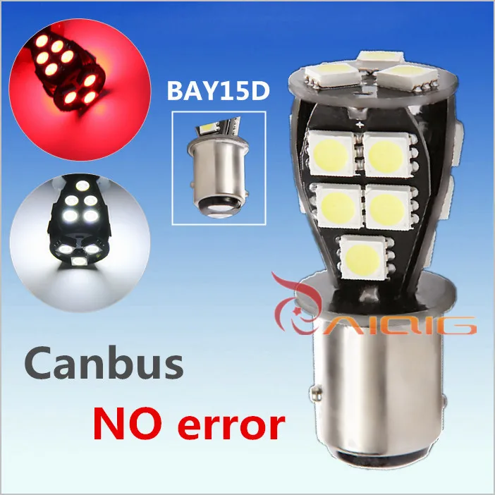 1157 BAY15D 18 SMD белый/красный CANBUS OBC без ошибок сигнала P21/5 Вт светодиодный