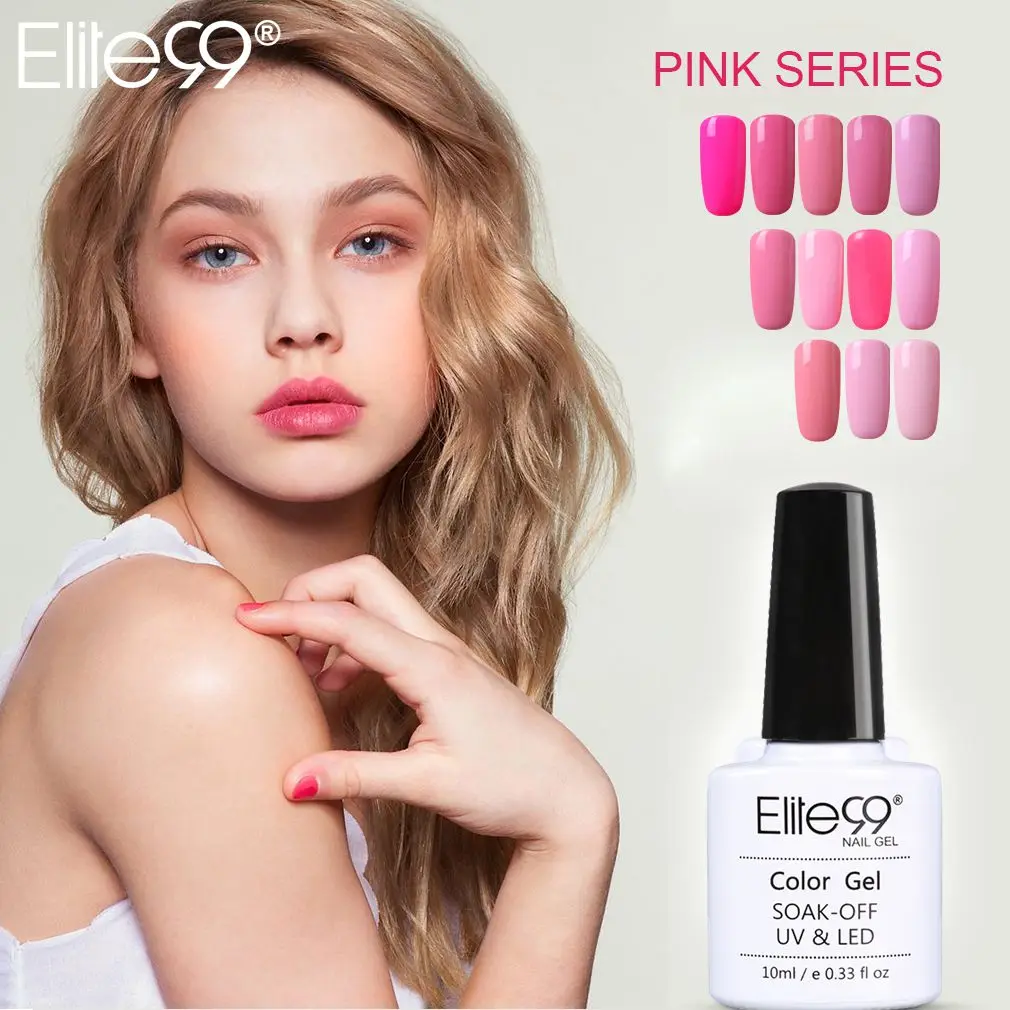 Elite99 уф-гель лак для ногтей 10 мл долгое уф-гель красочные Polishes наир искусство выбрать 1 розовая серия в 12 цветах