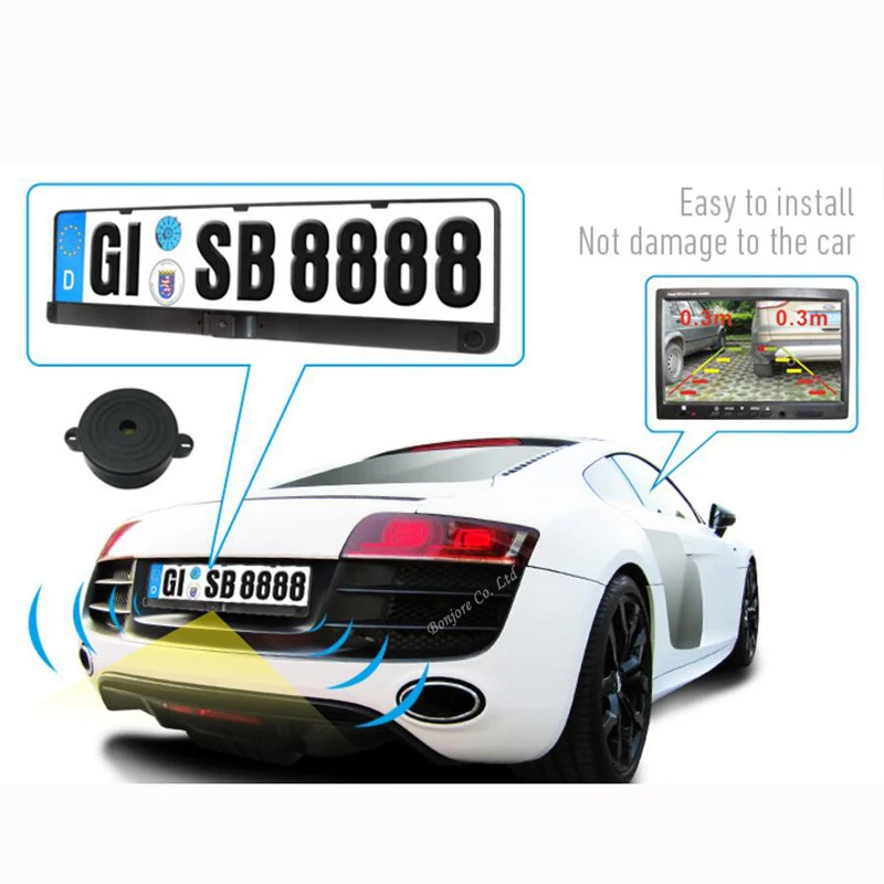 Видимый парковочный датчик заднего парковочного радара HD CCD Европа Россия рамка