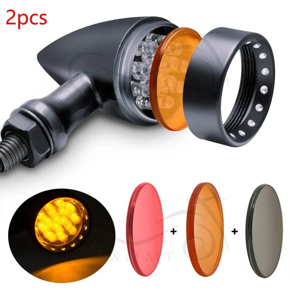 Мотоциклетный поворотный сигнал 20 светодиодов стоп черный хром для Harley Chopper Bobber