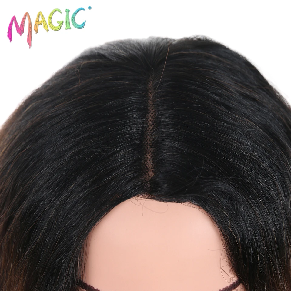 

Magic Hair Synthetic Lace Front Wigs For Black Women 14Inch Heat Resistant Fiber Wigs Ombre For Women Ombre Deep Wavy Hair