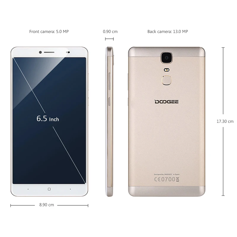 Doogee Y6 max 6 5 дюймов FHD Экран Octa Core MTK6750 Android 0 1 ГГц 4300 мАч 3 ГБ + 32 Встроенная память 13.0MP