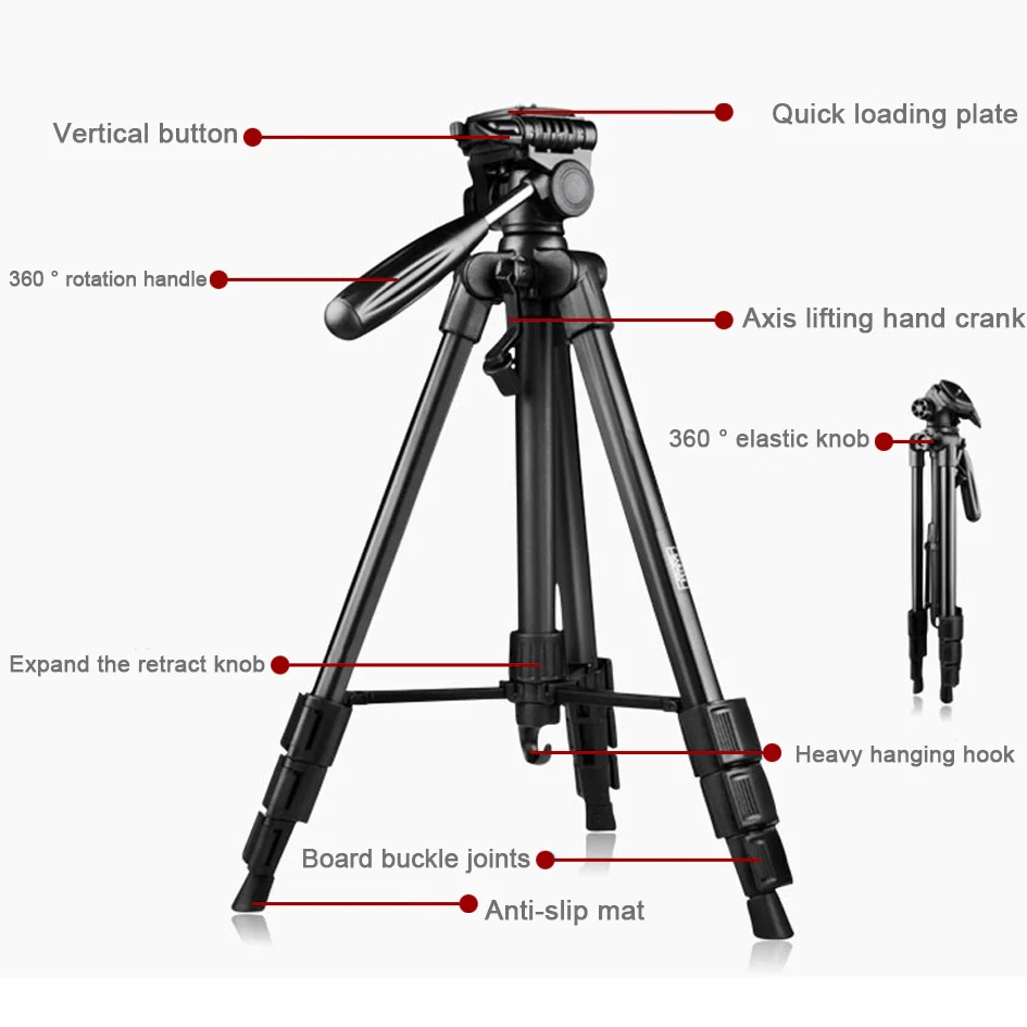 Профессиональный переносной складной штатив Монопод ALUMOTECH для SLR камеры Canon Nikon DSLR