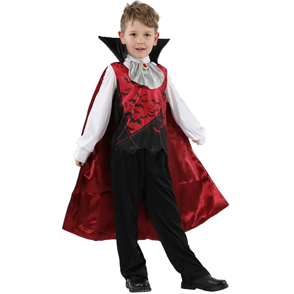 New Vampire Boy Costumes Horror Bloody Fancy Dress Uniform Kids Blood Sucker Child Halloween Cosplay For Children Boys |