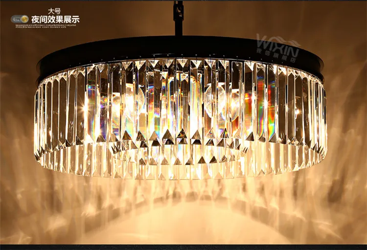 Круглая хрустальная люстра для спальни светодиодная барная лампа столовой