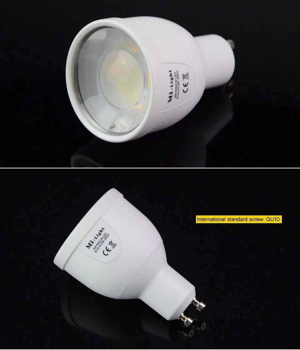 Milight 2 4G GU10 4W Беспроводная Светодиодная лампа с регулируемой яркостью двойной
