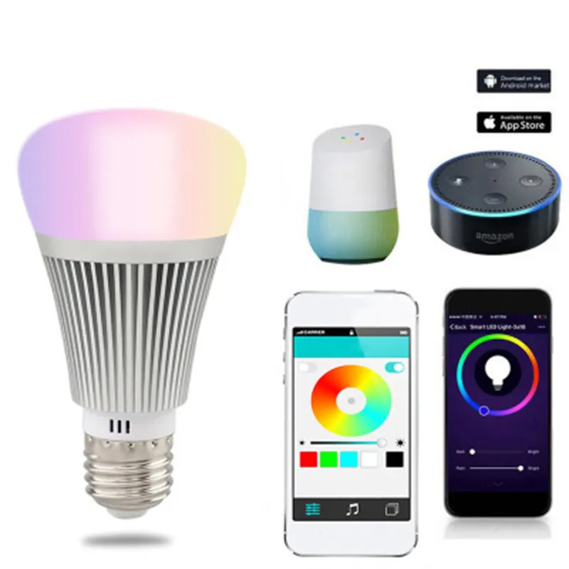 OEM Remote APP Control LED Bulb Intelligent WIFI Timing Globe 7W RGB Smart Home Artificial Speech Adjust Bedroom Lighting Bulbs | Освещение