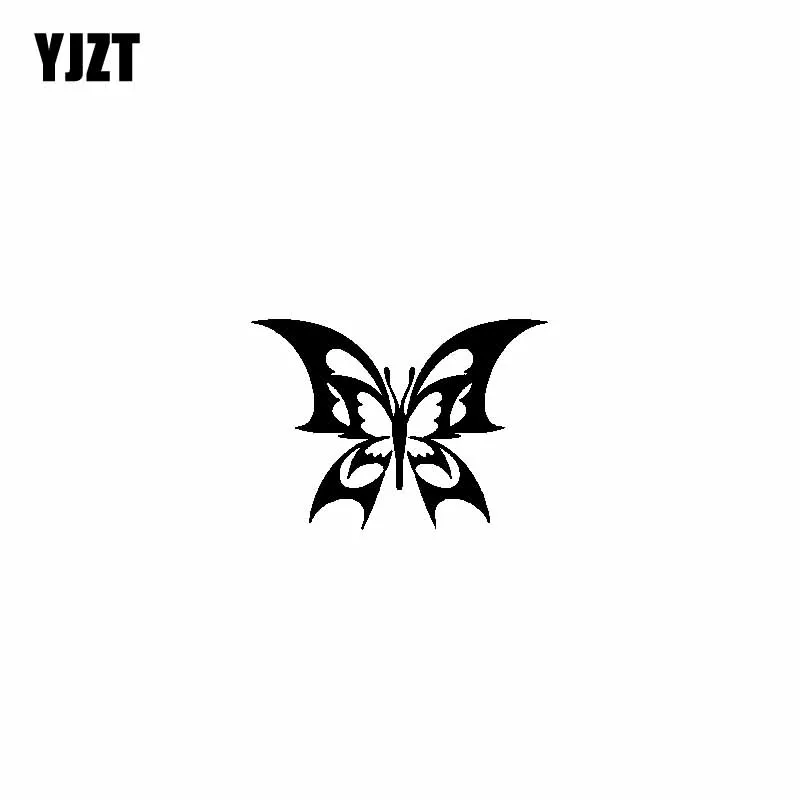 

YJZT 15,1 см * 10,6 см бабочка красивая виниловая наклейка автомобиля стикер черный/серебристый C19-0514