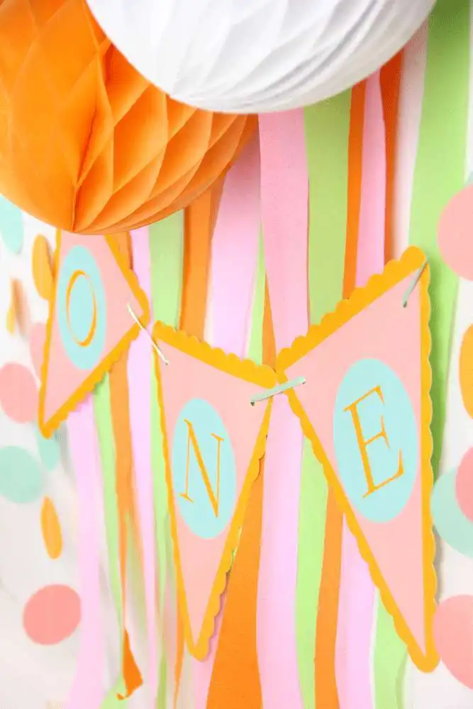 12pcs First Birthday Party Decoration Set Banner Crepe Paper Tissue Pom Girls 1st Photo Background | Дом и сад