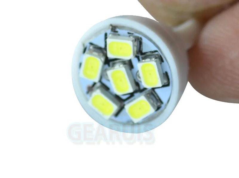100 шт./лот T10 6 smd 1206 3020 LED 6SMD автомобильный светильник 168 194 W5W клиновидный лампа для