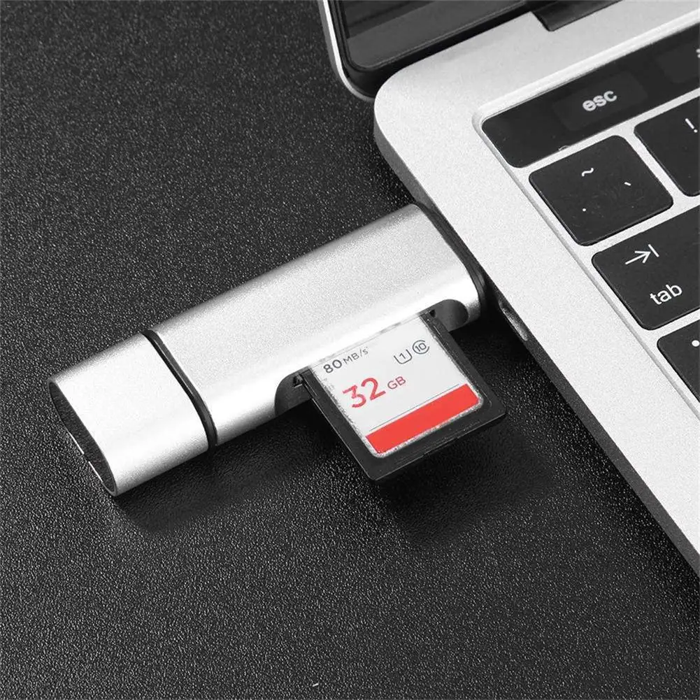 5-в-1 Тип C OTG кард-ридер с флеш-накопитель USB с гнездовым Интерфейс для ПК USB 2,0 чтения TF слот для карт памяти для устройства чтения sd-карт закупка