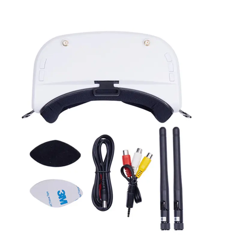 SJ RG01 5 8G 48CH двойной отображает разнообразие FPV видео очки w/3 7 V 1500mAh батареи DVR для RC
