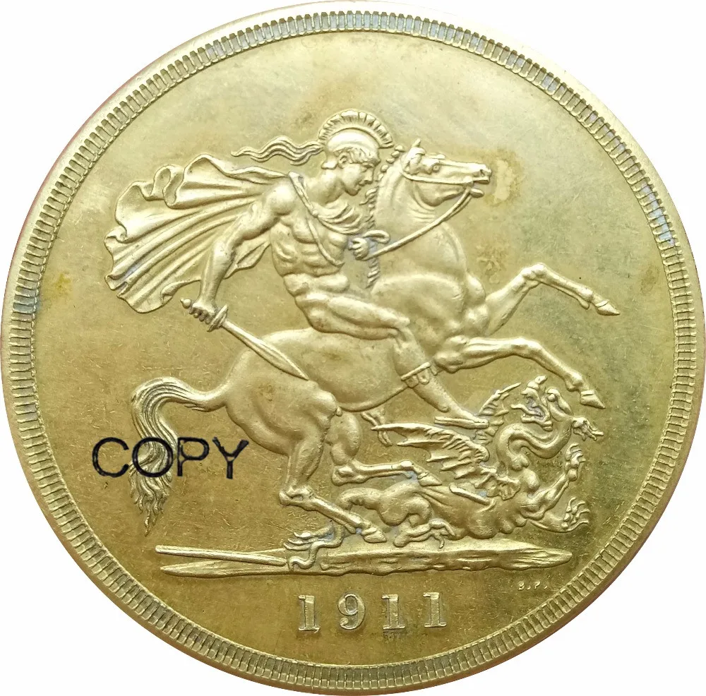 

Золотая монета с коронацией «Джордж В», 5 фунтов, 1911