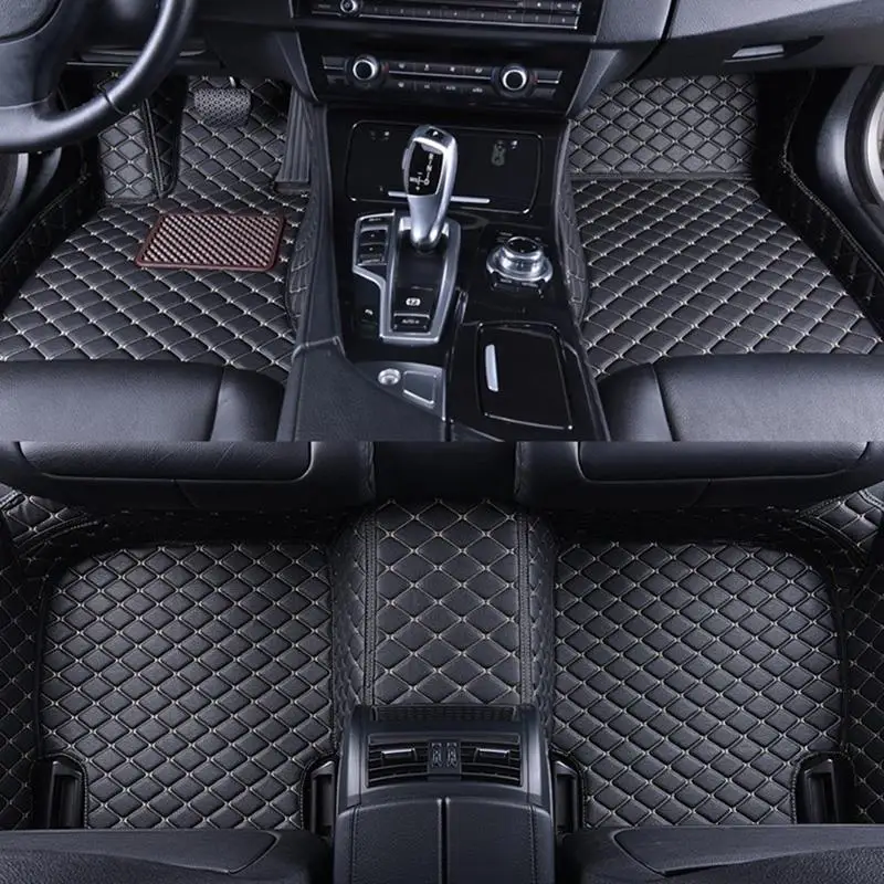 Black Автомобильные коврики, водонепроницаемые, анти-грязные, автомобильные напольные коврики LHD, автомобильные коврики для Mitsubishi Pajero 2011 2012 2013 - Название цвета: Black