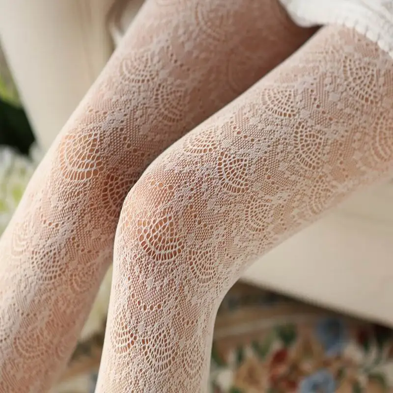 Женские сексуальные чулки Осенние Полые Колготки японские кружевные колготки
