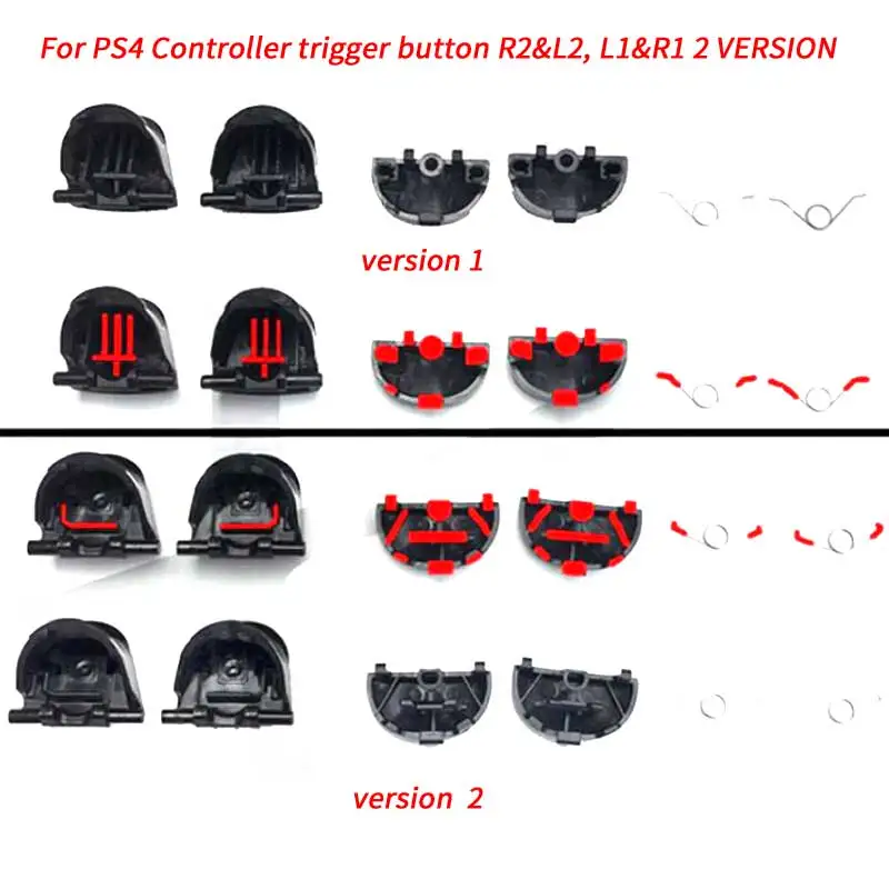 10PCS/ LOT Replacement L2 R2+ R1 L1 Tigger Button with Spring for PS4 Wireless Controller (1 Pair) | Other Accessories