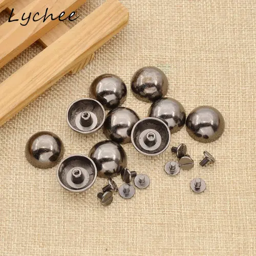 20mm Lychee 10 шт. круглая металлическая заклепка в форме гриба винтовые кнопки для одежды женская сумка украшения для самодельного изготовления заклепки аксессуары - Цвет: 20mm