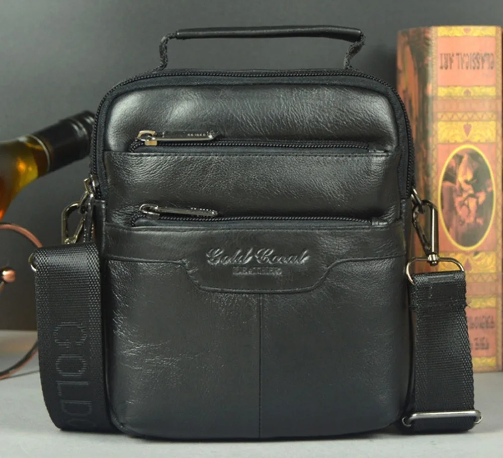 Для мужчин модные сумки пояса из натуральной кожи первый слои коровьей Crossbody