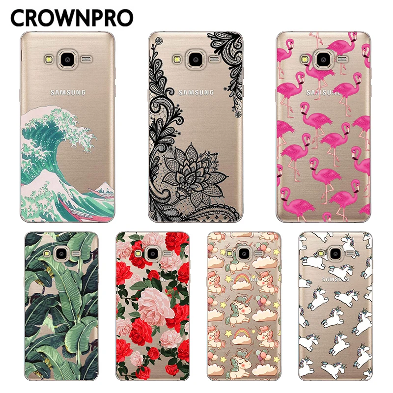 CROWNPRO Мягкий силиконовый чехол для Samsung Galaxy J5 2015 J500 J500F защитный с рисунком чехол|case