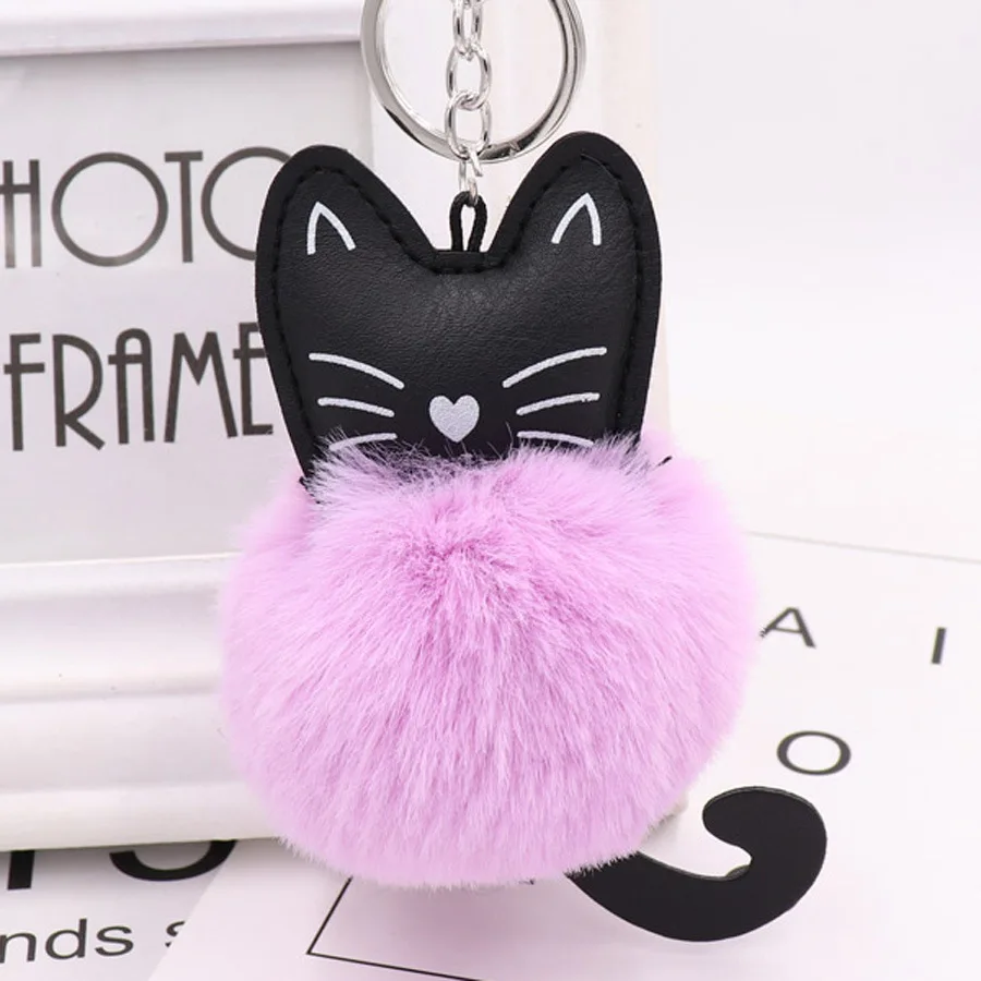 Мини Kawaii плюшевый милый кот мех мяч мягкие игрушки для ключей милые модные детские куклы помпон пушистый Шарм ребенок для девочек подарок для женщин