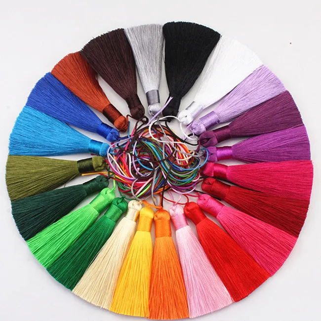 Random color Tassel 12 шт Ice шелк против морщин кисточки подвеска «сделай сам» Материал Цвет шнур пышные кисточки отделкой вечерние одежды шторы декоративные кисточкой - Цвет: Random color Tassel