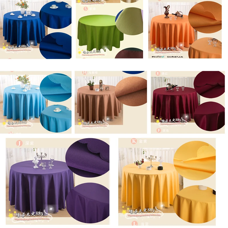 

10pcs/lot 70'' Wedding Hotel Banquet Table Cloth Luxury Round Tablecloth wholesale wedding supplies