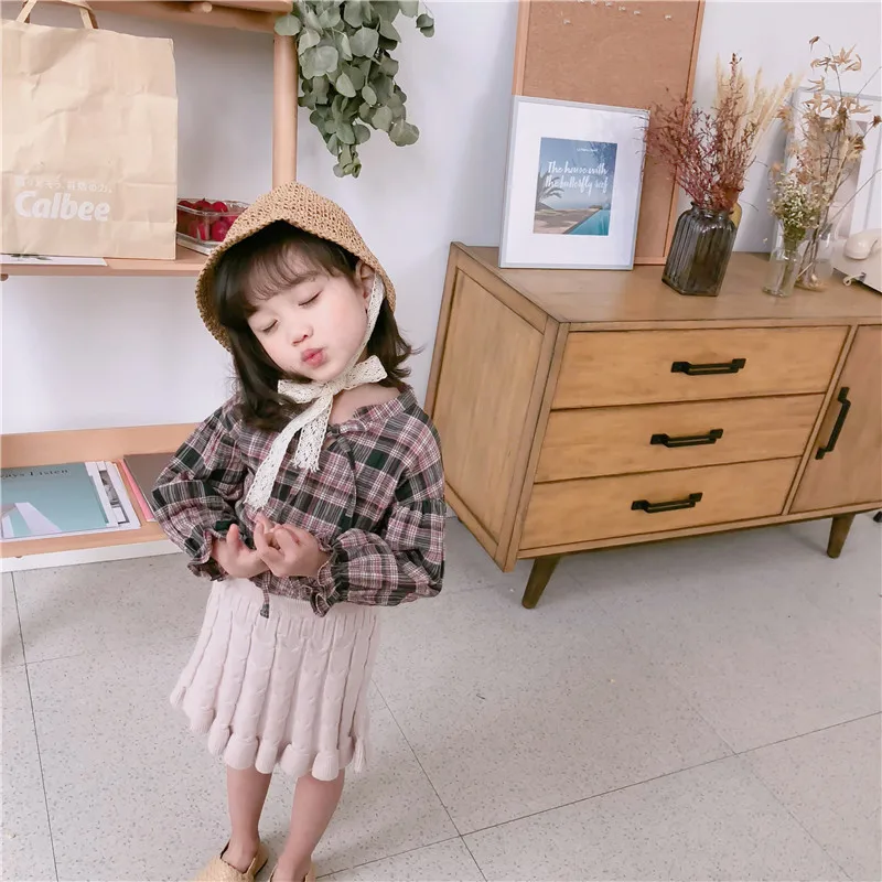 Honey Angle/Новая Модная трикотажная юбка для девочек; осенне-зимняя одежда для маленьких девочек; однотонная элегантная детская юбка; Весенняя юбка для младенцев