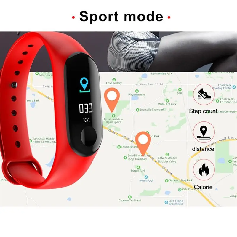 Bluetooth умные часы браслет цветной экран фитнес-трекер кровяное давление пульсометр умные часы