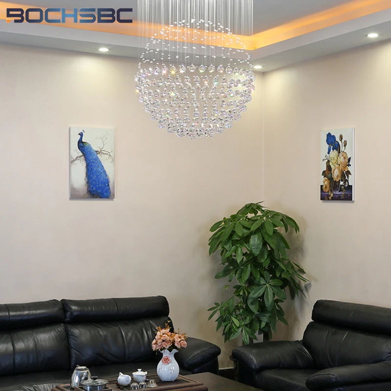 BOCHSBC K9 хрустальная люстра светильник s светильник светодиодный в форме шара потолочная подвесная Подвесная лампа для гостиной светильник с затемнением